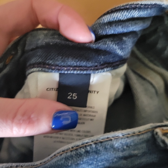 Citizens of Humanity Charlotte Skinny Jeans 25 Frayed Hem Medium Wash Denim - Picture 5 of 7